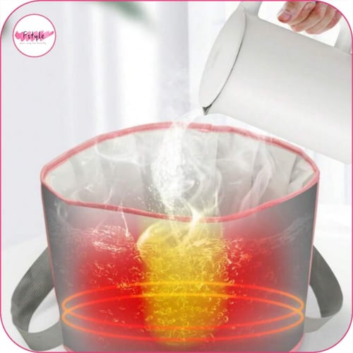 حوض قابل للطي لنقع القدمين يشمل حقيبة