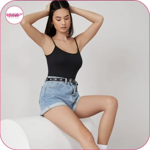 بودي سوت بدون اكمام سادة اسود