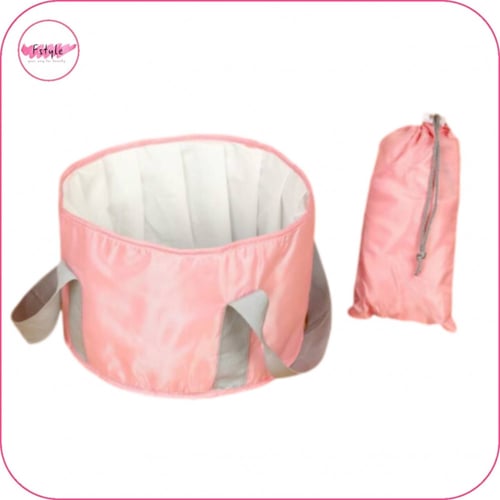 حوض قابل للطي لنقع القدمين يشمل حقيبة