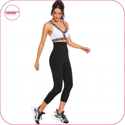 ليقنز رياضي برمودا اسود بخصر عالي