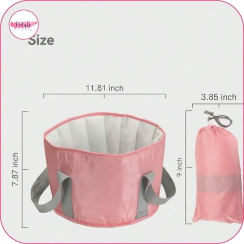 حوض قابل للطي لنقع القدمين يشمل حقيبة