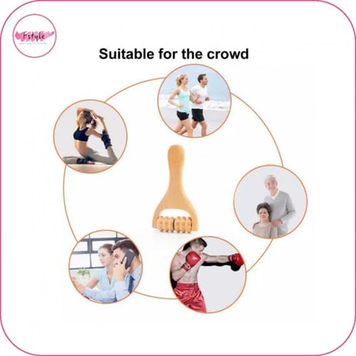 أداة التدليك من الخشب الطبيعي بحلقات قابلة للدوران...