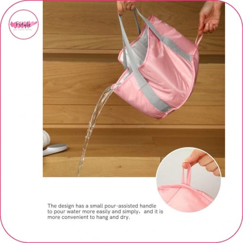 حوض قابل للطي لنقع القدمين يشمل حقيبة