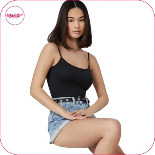 بودي سوت بدون اكمام سادة اسود