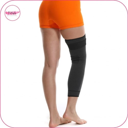 مشد دعم الركبة بتحكم عالي قطعة واحدة اسود