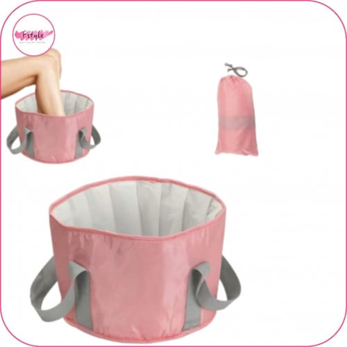 حوض قابل للطي لنقع القدمين يشمل حقيبة