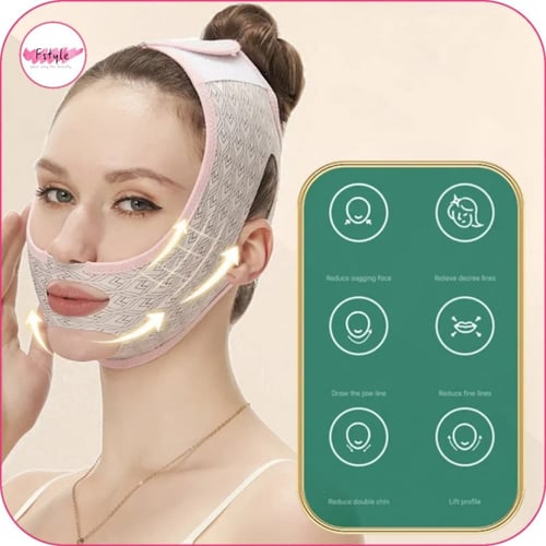 حزام الوجه وشد ترهل الذقن رمادي فاتح