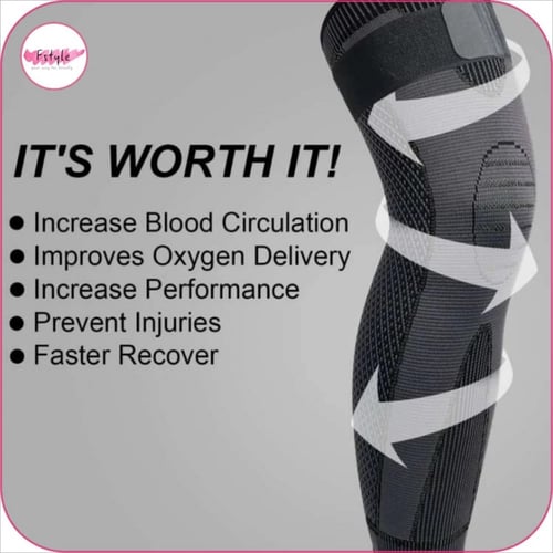 مشد دعم الركبة بتحكم عالي قطعة واحدة اسود
