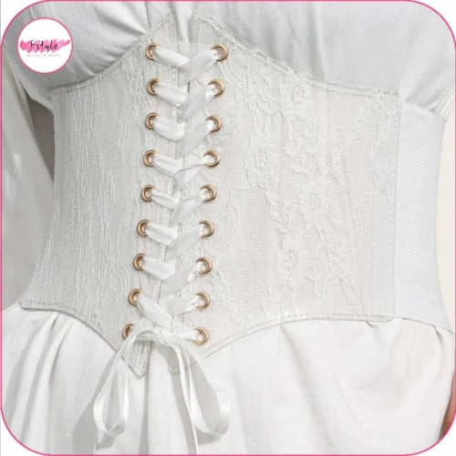 حزام خصر مزخرف بتصميم الأزهار و رباط امامي