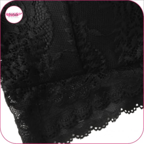 صدرية بتصميم دانتيل مزهر بشكل متقاطع