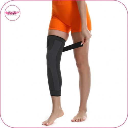 مشد دعم الركبة بتحكم عالي قطعة واحدة اسود