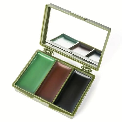 علبة تمويه عسكري (أسود، أخضر، بني) مع مرآة التدريب...