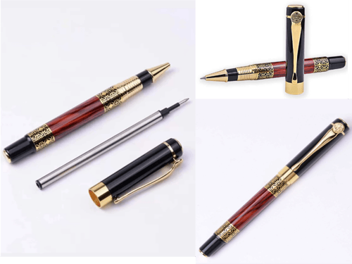 هدية قلم حبر جل احمر معدني فاخر للمكتب والعمل والت...