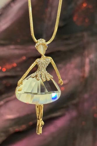 Golden car mirror pendant with crystal