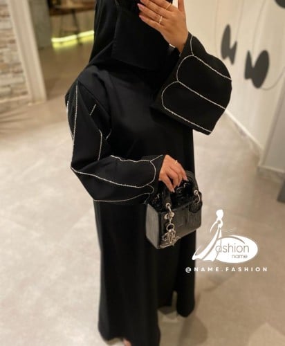 عباية الاناقة شك ابيض لاين طول الكم