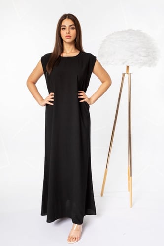 فستان تحت العباية باللون الأسود MODEL NO F1