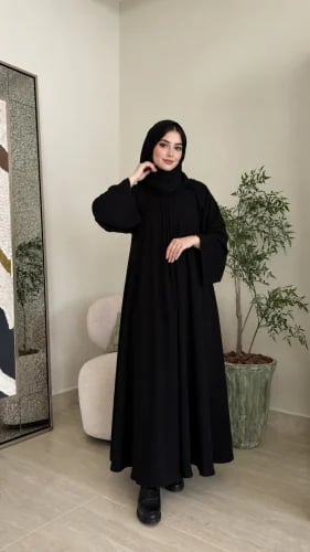 عباية كلوش سادة وسيع قماش ملكي كوري