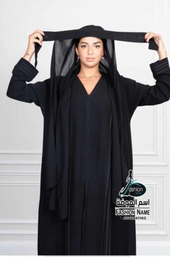 طرحة ربطة سادة لون اسود MODEL NO T039