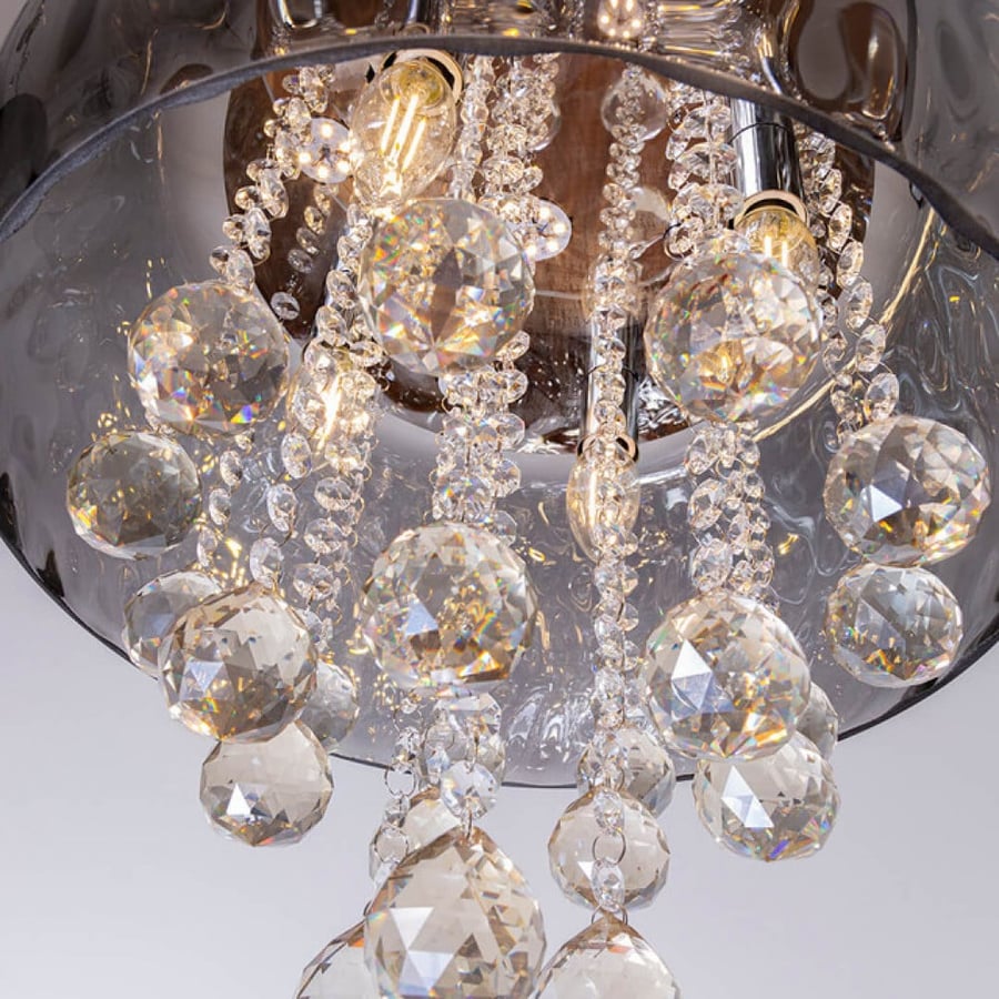Chandeliers dining table transparent glass with decorative crystals