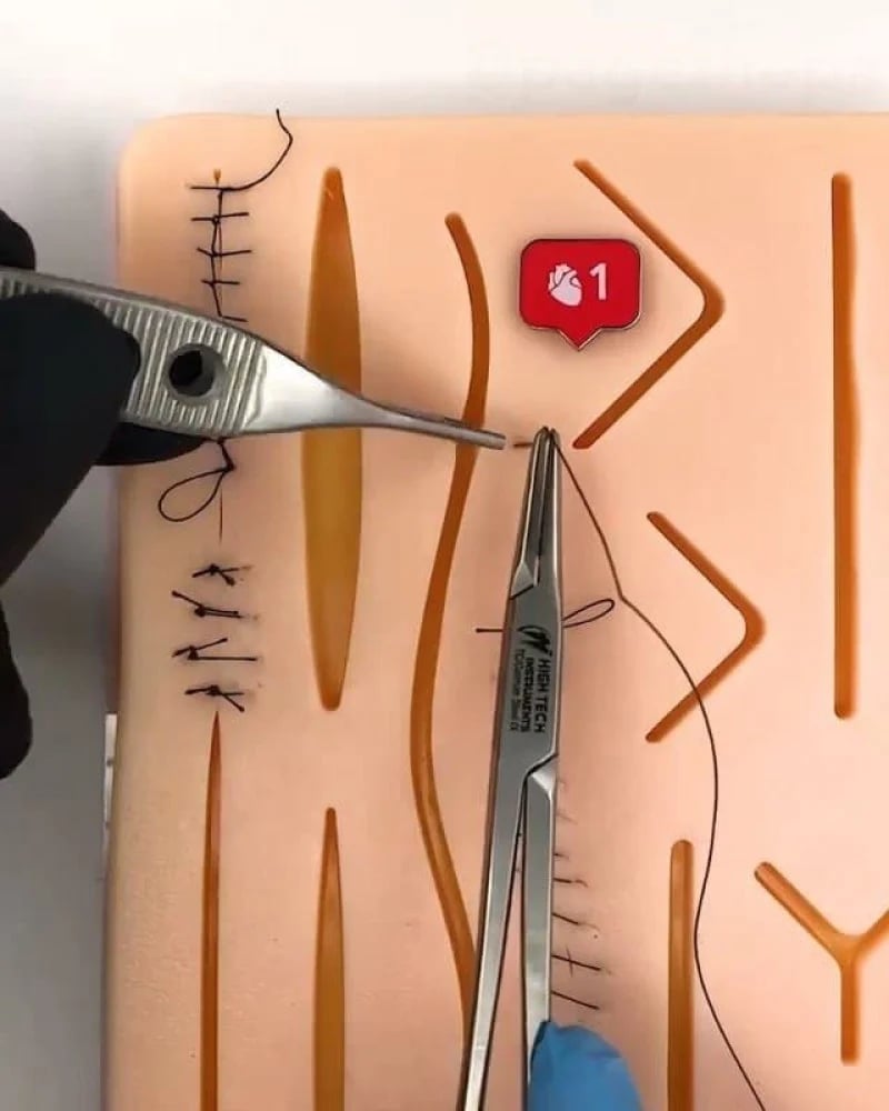 شنطة Suture Kit - أدوات خياطة للتدريب مع قطعة جلد صناعي وخيوط للجروح