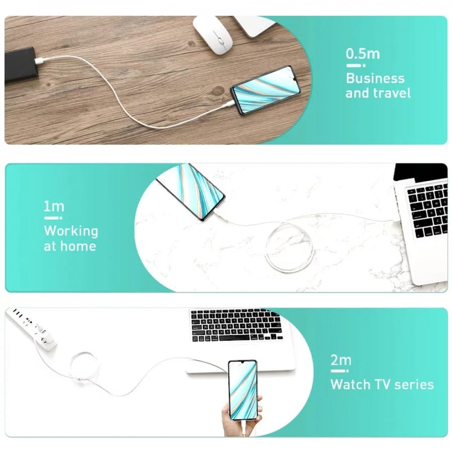 Baseus | Micro USB charger cable 4A fast Baseus | Fast Micro-USB Cable Mini White 1M 2M