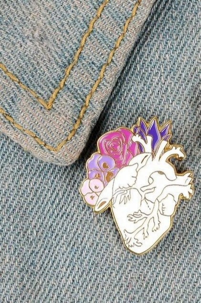 Flower-Heart Pin