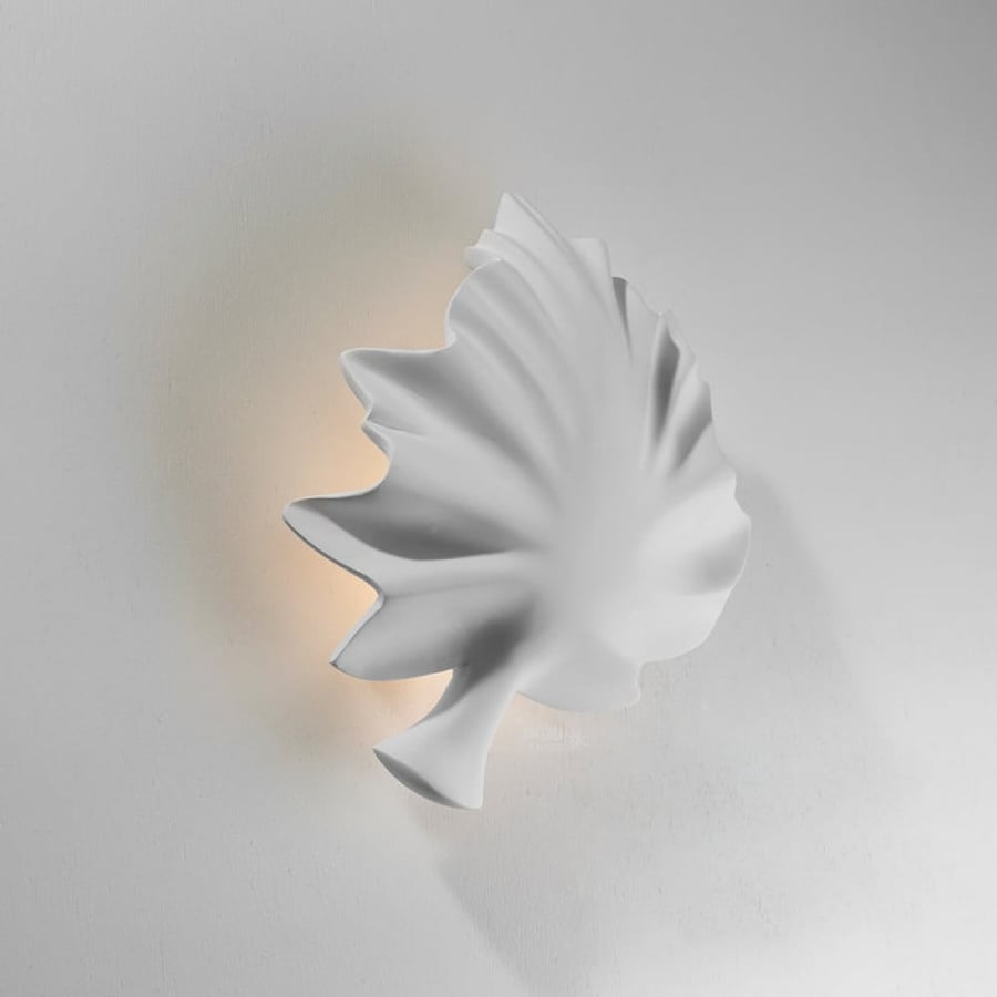 3D gypsum modern interior lighting in the shape of a leaf