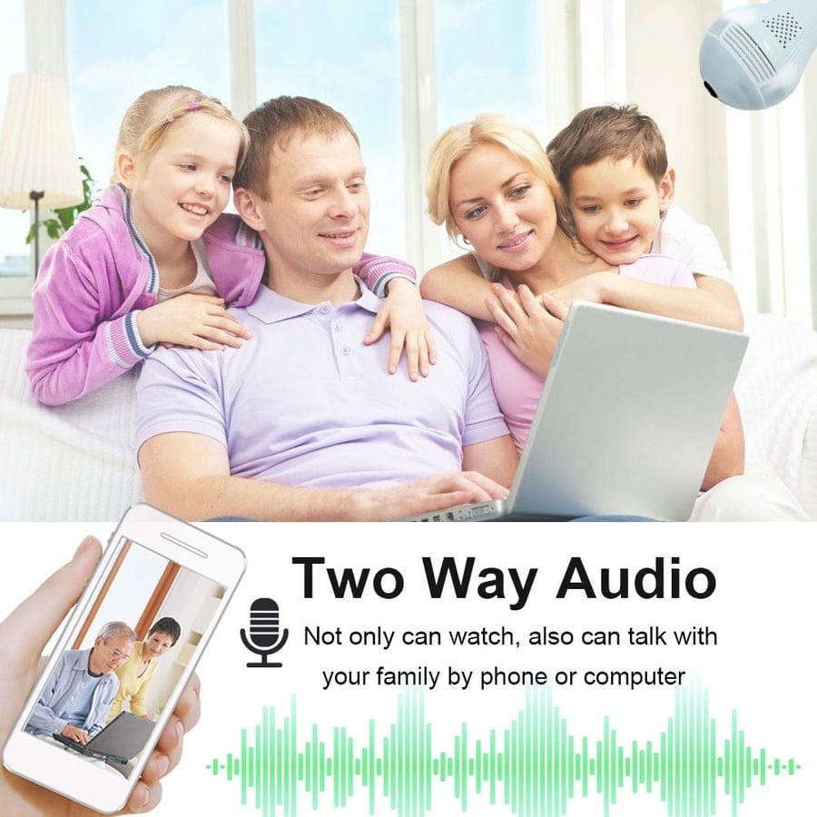 كاميرا مراقبة مباشرة واي فاي على هيئة لمبة