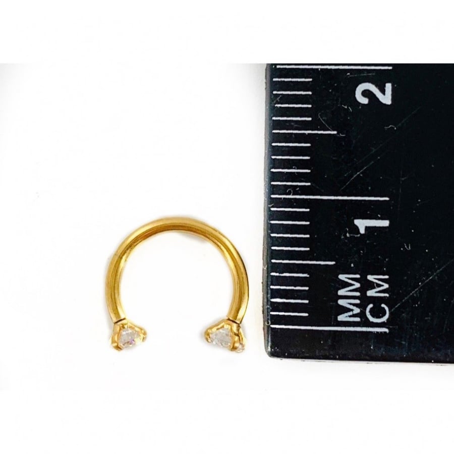 16g Gold Crystal Horseshoe