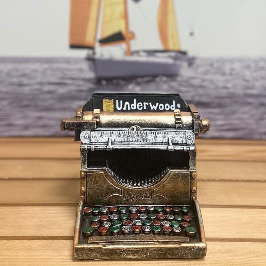 Typewriter machine ceramic antique decor