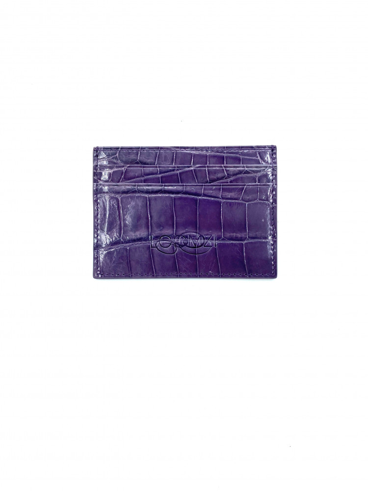 PURPLE CROCODILE CARD HOLDER