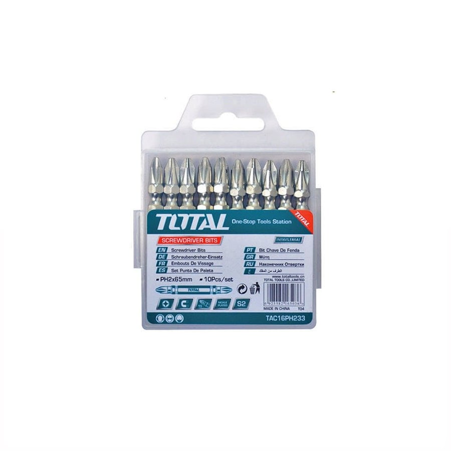 مجموعة مفك براغي PH2X65MM 10PCS توتال TAC16PH233