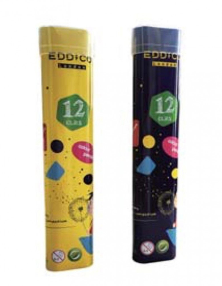 EDDICO Colouring Pencils, 12 Colours, Triangular Barrel