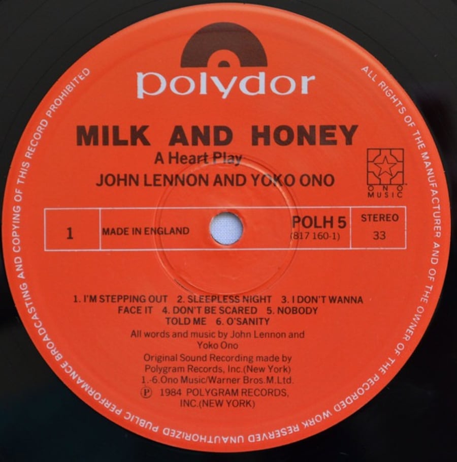 John Lennon & Yoko Ono ‎- Milk And Honey