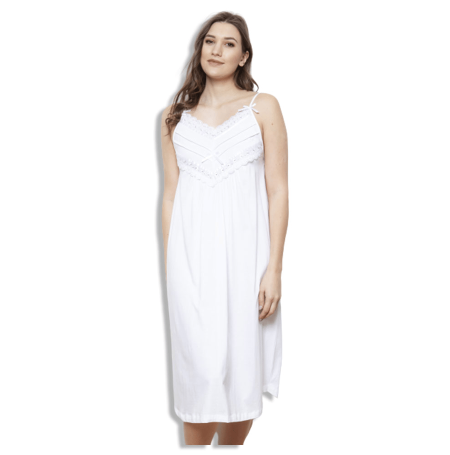 قميص نوم كلاسيكي طويل من  COTTON REAL - WALTA