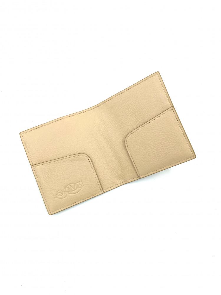 SEMI SHINY BEIGE CROCODILE MEN'S WALLET