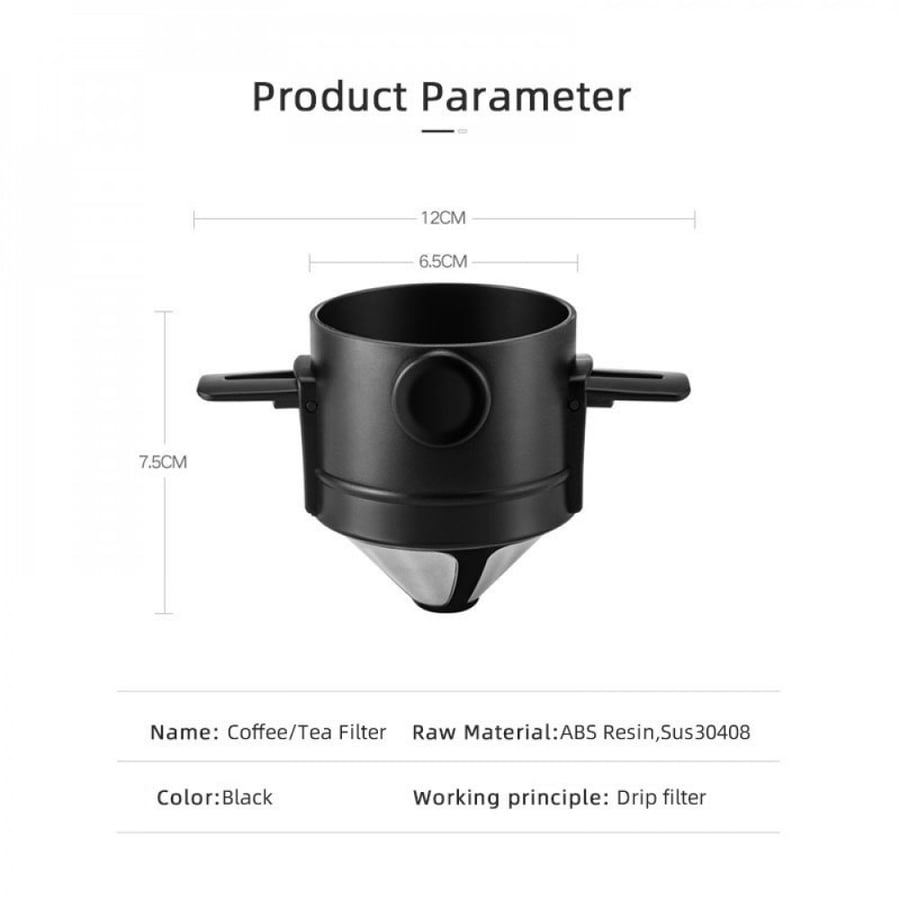 Portable Coffee Filter 304 Stainless Steel Drip Holder Coffee Tea Baskets Funnel Reusable Tea Infuser Coffee Dripper Holder