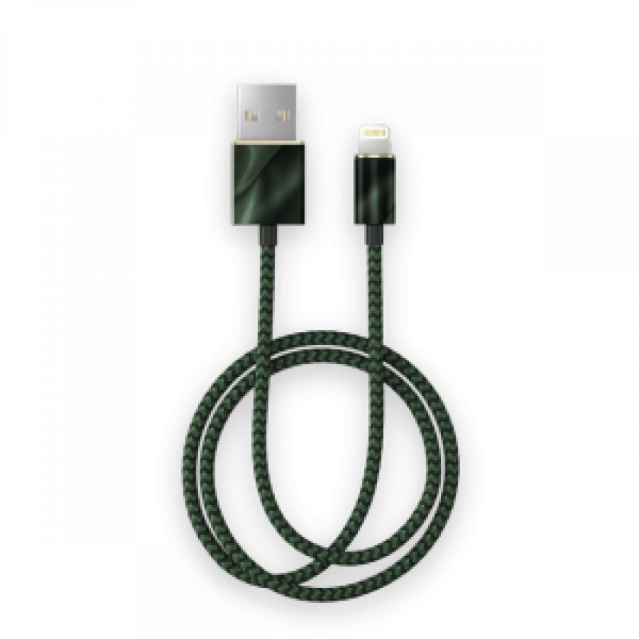 Cloth lighting cable with a length of 1 meter from iDEAL - in different colors - emerald green