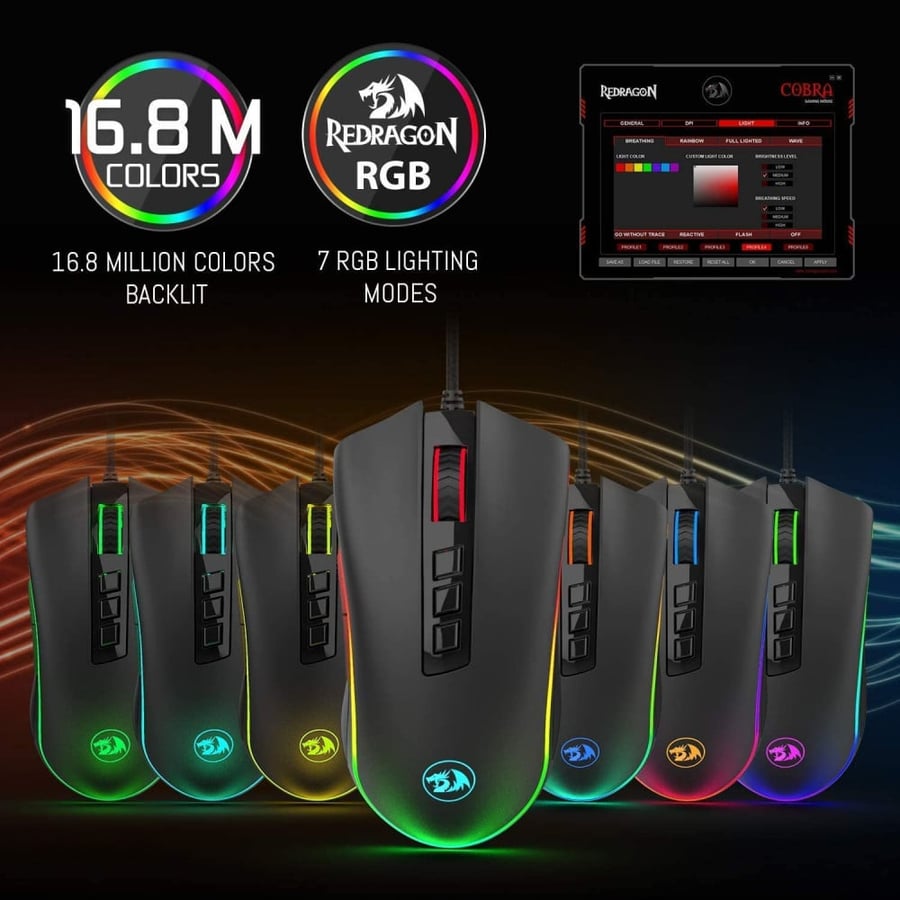 ماوس Redragon M711 Cobra Gaming – أداء متميز وتصميم أنيق