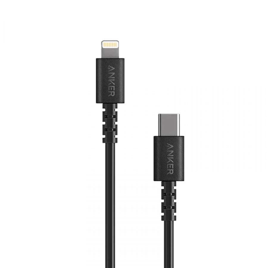 كيبل شحن من ANKER مخرج USB C الى ايفون بطول 90 سم لون اسود
