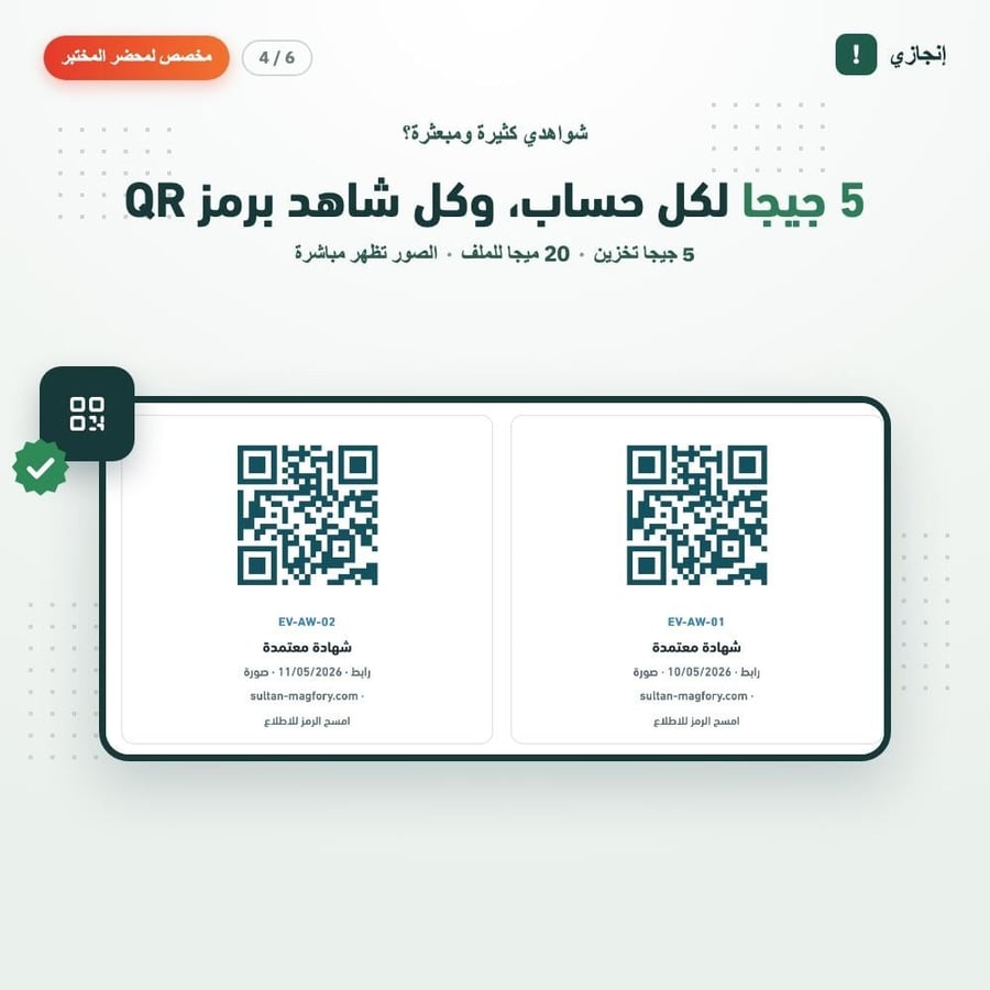 إنجازي — ملف الإنجاز الإلكتروني لمحضر المختبر