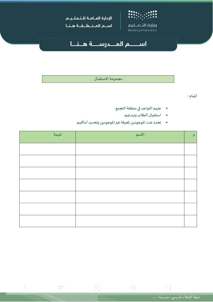 خطة الإخلاء المدرسي