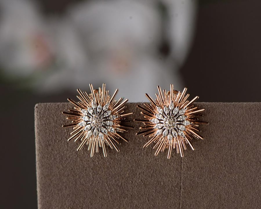 18k rose gold earring