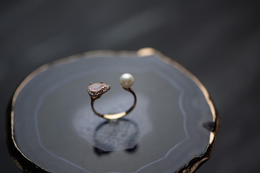 خاتم لولو مع روز كوارتز