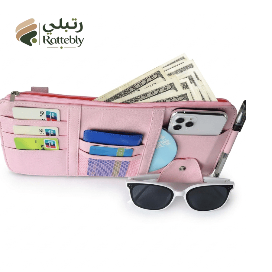 حقيبة تخزين من الجلد الصناعي متعددة الجيوب