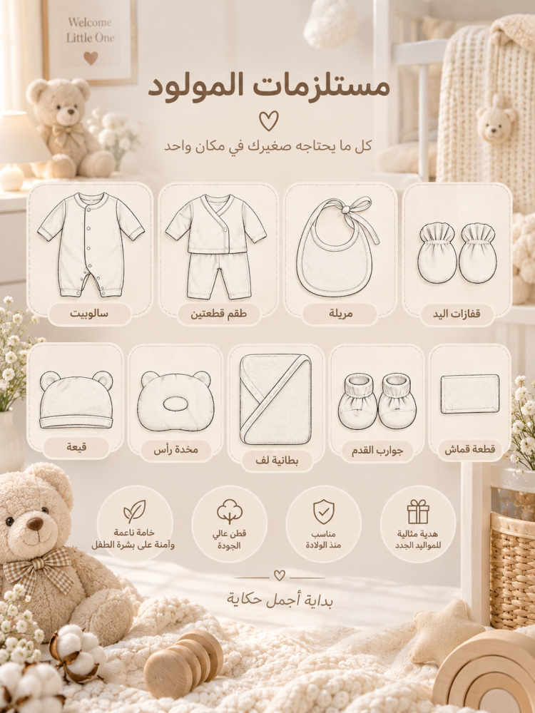 Yellow newborn gift basket 15 pieces – luxurious gender-neutral newborn gift