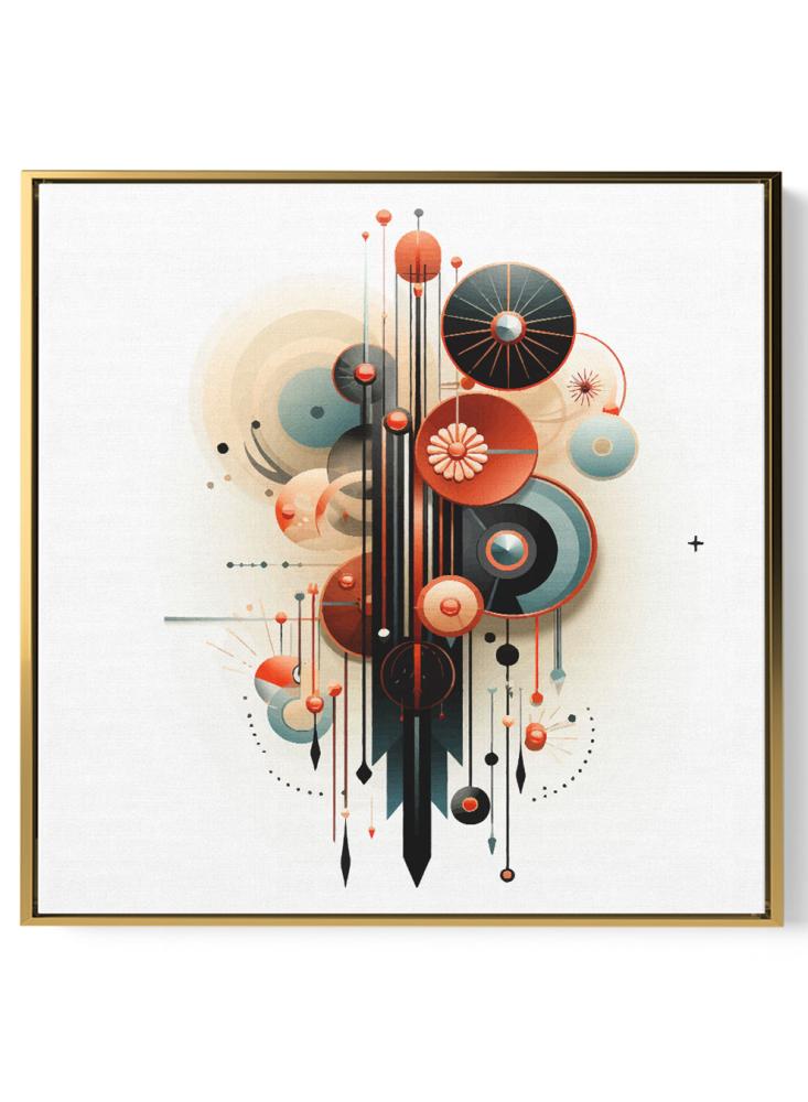 Canvas painting on a wooden frame with conceptual art for designing an artistic pattern