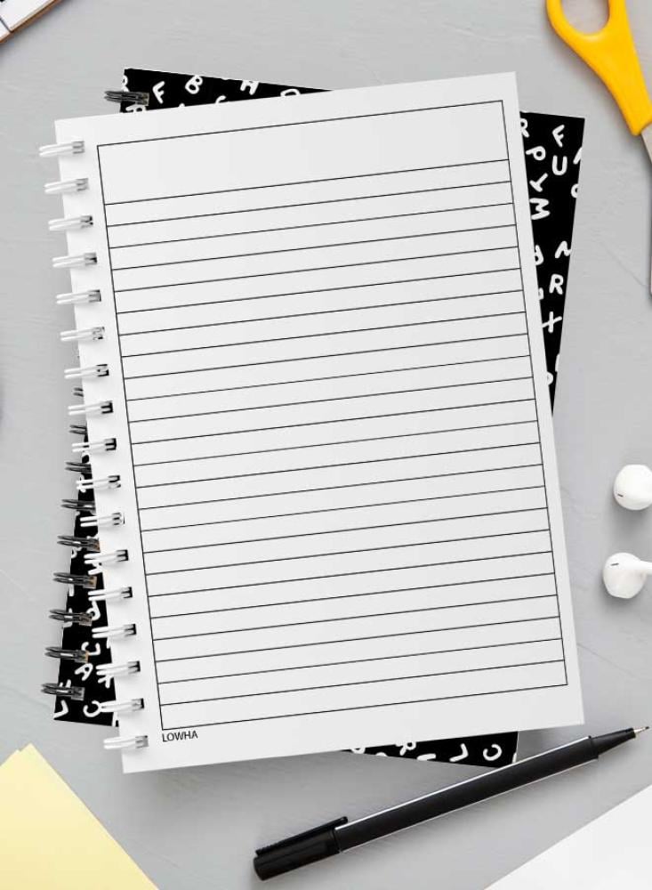 دفتر سلك للمدرسة حروف إنجليزية ٦٠ ورقة