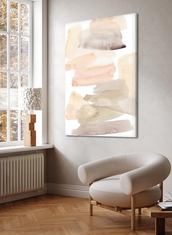 Canvas board on wooden frame with abstract art design