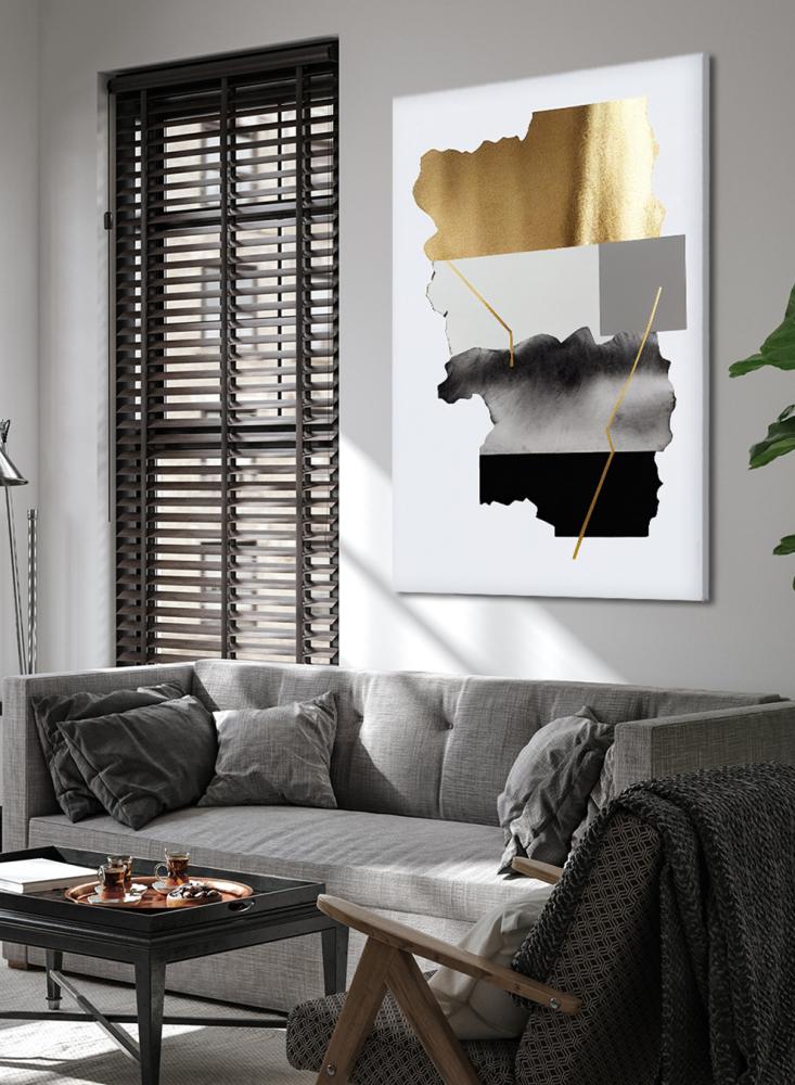 Canvas board on wooden frame with abstract art design